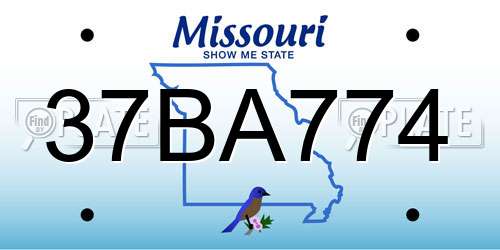 37BA774 Missouri License Plate