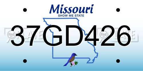 37GD426 Missouri License Plate