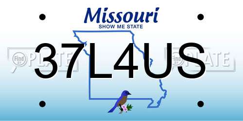 37L4US Missouri License Plate