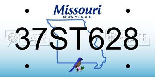 37ST628 Missouri License Plate