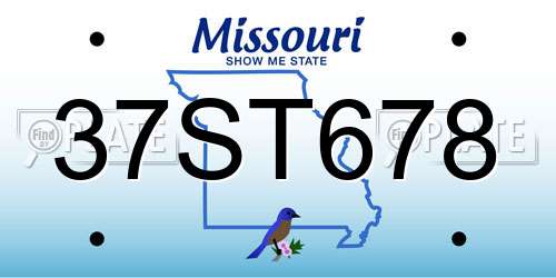 37ST678 Missouri License Plate