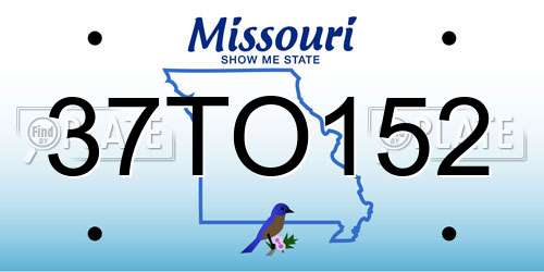 37TO152 Missouri License Plate
