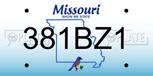 381BZ1 Missouri License Plate