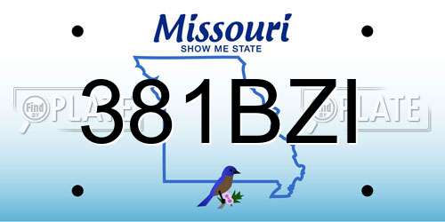 381BZI Missouri License Plate