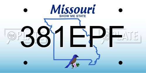 381EPF Missouri License Plate