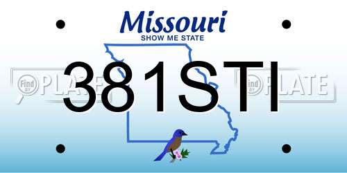 381STI Missouri License Plate