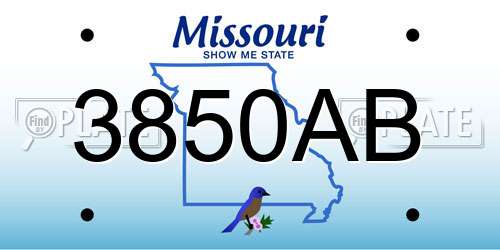 3850AB Missouri License Plate