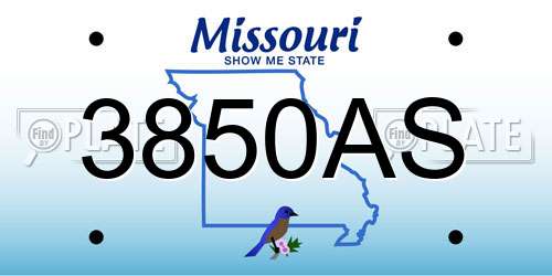 3850AS Missouri License Plate