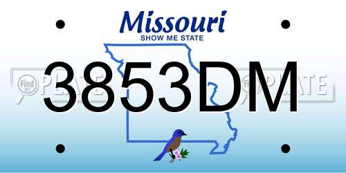 3853DM Missouri License Plate