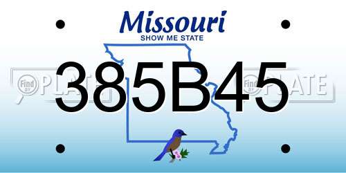 385B45 Missouri License Plate