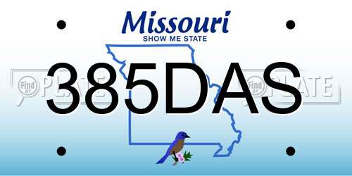 385DAS Missouri License Plate
