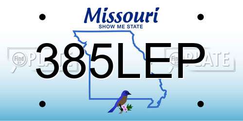 385LEP Missouri License Plate