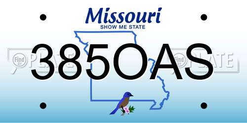 385OAS Missouri License Plate
