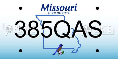 385QAS Missouri License Plate