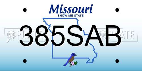 385SAB Missouri License Plate