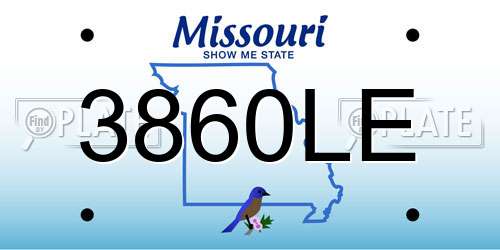 3860LE Missouri License Plate