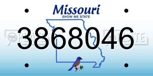 3868046 Missouri License Plate