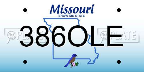 386OLE Missouri License Plate