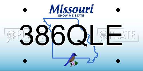 386QLE Missouri License Plate