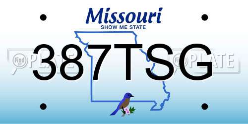 387TSG Missouri License Plate