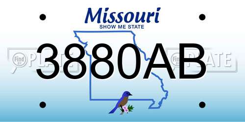 3880AB Missouri License Plate