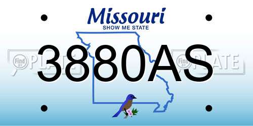 3880AS Missouri License Plate