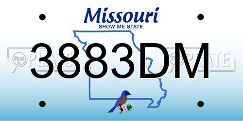 3883DM Missouri License Plate