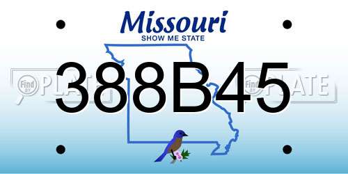 388B45 Missouri License Plate