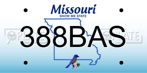 388BAS Missouri License Plate