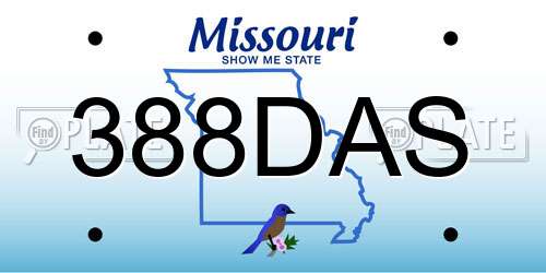 388DAS Missouri License Plate