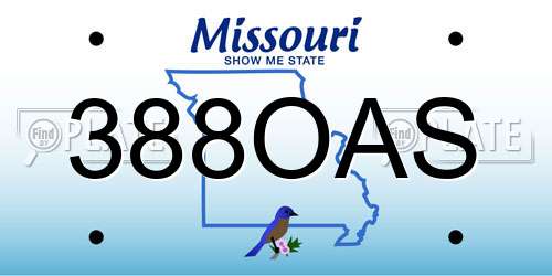 388OAS Missouri License Plate