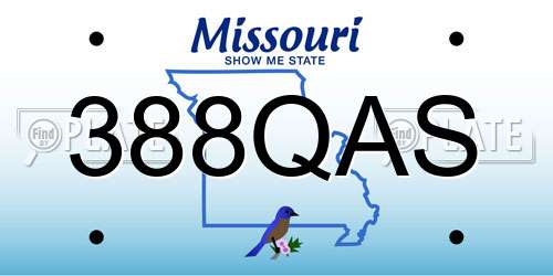 388QAS Missouri License Plate