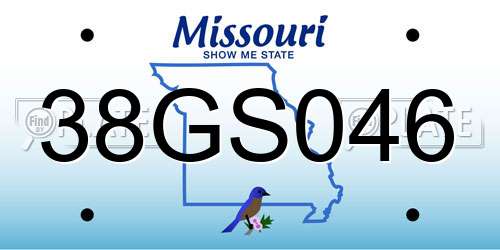 38GS046 Missouri License Plate