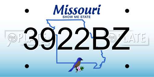 3922BZ Missouri License Plate