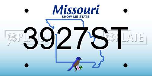 3927ST Missouri License Plate