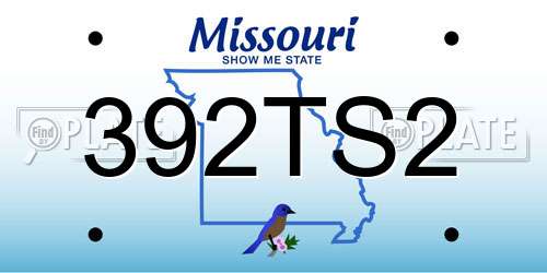 392TS2 Missouri License Plate