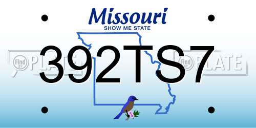 392TS7 Missouri License Plate