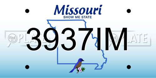 3937IM Missouri License Plate