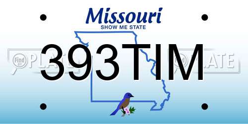 393TIM Missouri License Plate