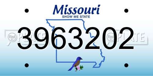 3963202 Missouri License Plate