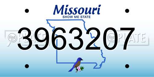 3963207 Missouri License Plate