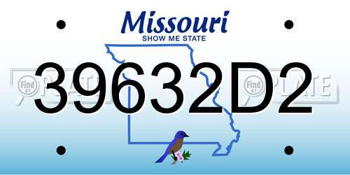 39632D2 Missouri License Plate