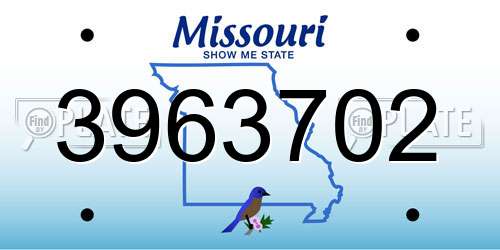 3963702 Missouri License Plate