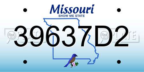 39637D2 Missouri License Plate