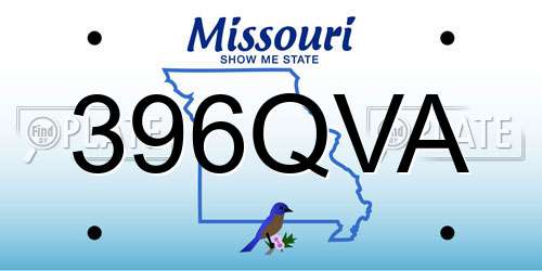 396QVA Missouri License Plate