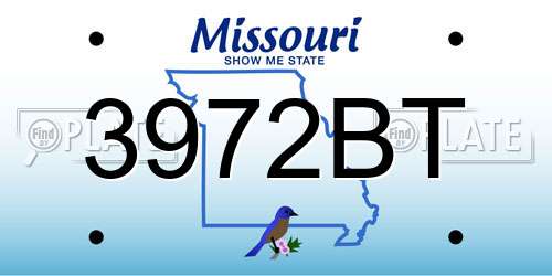 3972BT Missouri License Plate