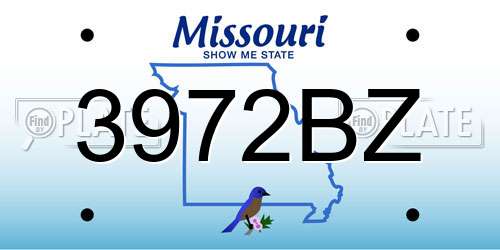 3972BZ Missouri License Plate