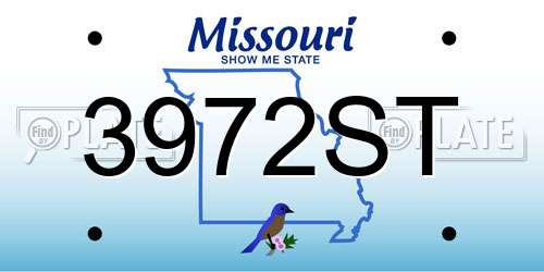 3972ST Missouri License Plate