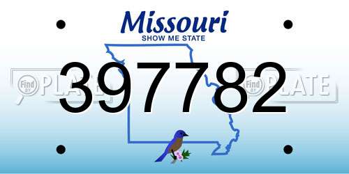 397782 Missouri License Plate