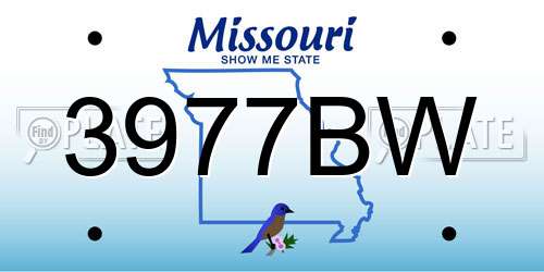 3977BW Missouri License Plate